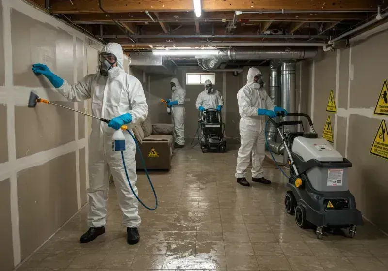 Basement Moisture Removal and Structural Drying process in Mendota, CA